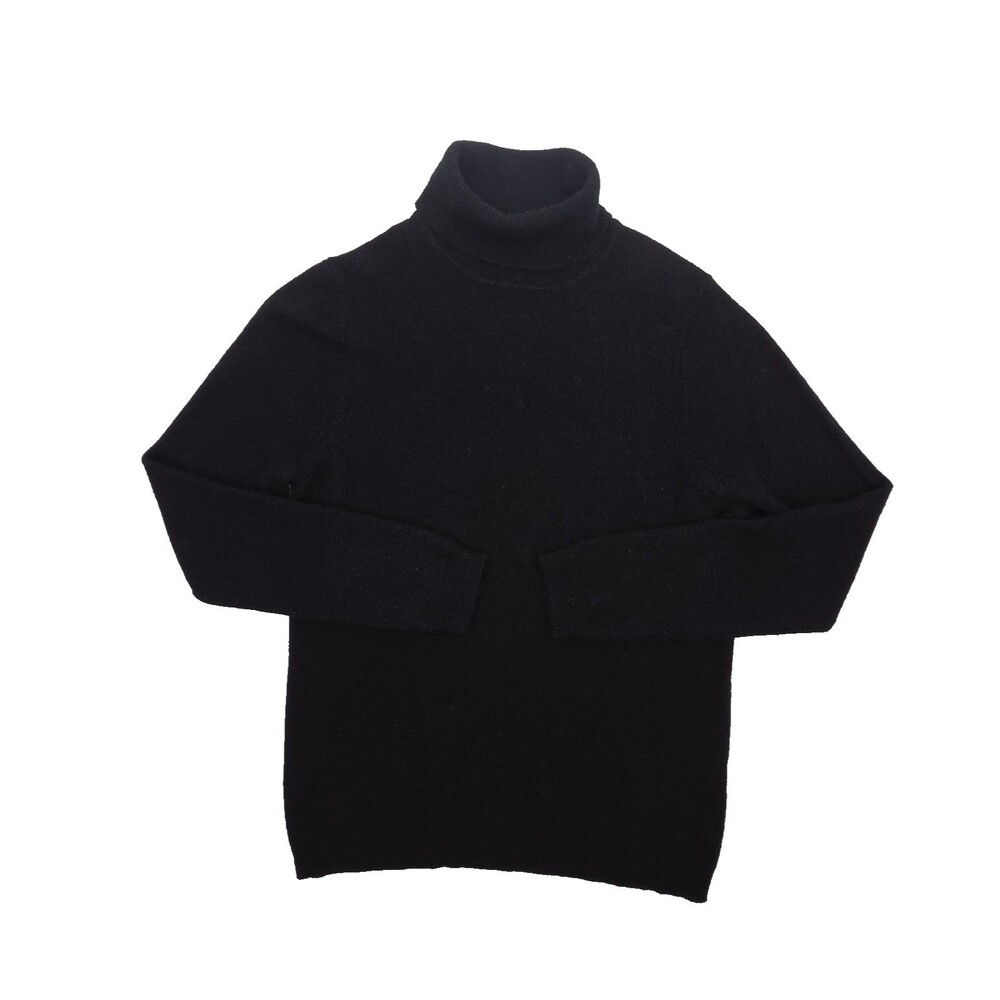 Morgan Taylor Cashmere Sweater Turtleneck Black Women Sz XL Long Sleeve Classic